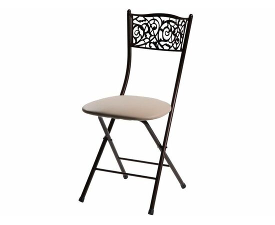 Стул складной Стефани ДП2-04, кожзам Линкольн беж, каркас арабискат, изображение 2 | Интернет магазин мебели и декора LifeDekor