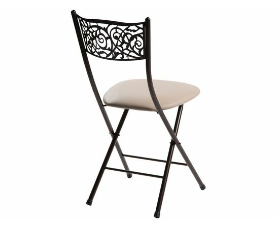 Стул складной Стефани ДП2-04, кожзам Линкольн беж, каркас арабискат, изображение 3 | Интернет магазин мебели и декора LifeDekor