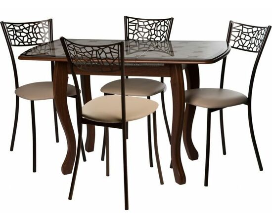 Обеденная группа (Стол Альба мини и 4 стула Кемпер), арабискат | Интернет магазин мебели и декора LifeDekor