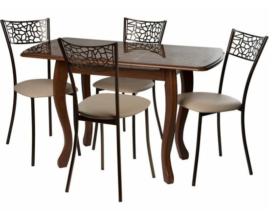 Обеденная группа (Стол Альба мини и 4 стула Кемпер), мореная береза | Интернет магазин мебели и декора LifeDekor