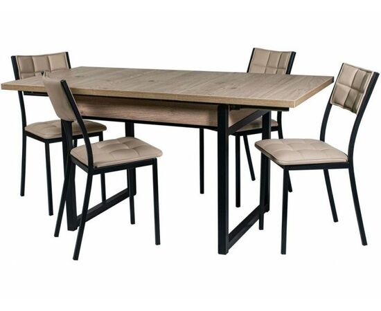 Обеденная группа (Стол Арт и 4 стула Дункан), Линкольн беж. | Интернет магазин мебели и декора LifeDekor