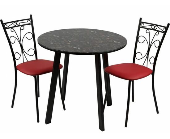 Обеденная группа (Стол Филд и 2 стула Неаполь), Экотек красный | Интернет магазин мебели и декора LifeDekor