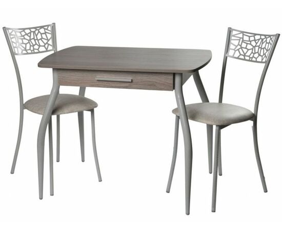 Обеденная группа (Стол Граус и 2 стула Кемпер), белый мрамор | Интернет магазин мебели и декора LifeDekor