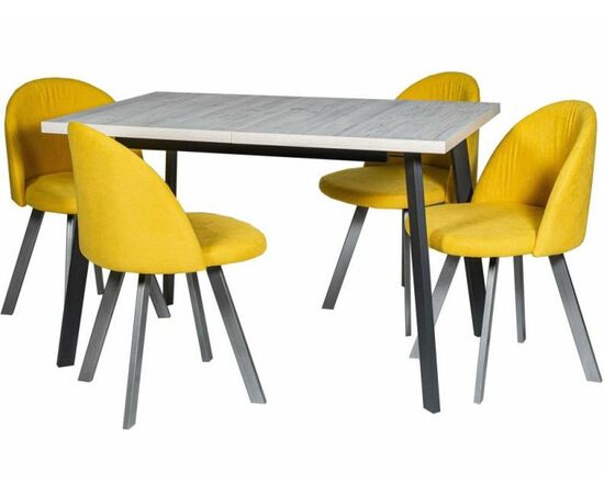 Обеденная группа (Стол Каспер и 4 стула Спайдер), ткань Канди Сани | Интернет магазин мебели и декора LifeDekor