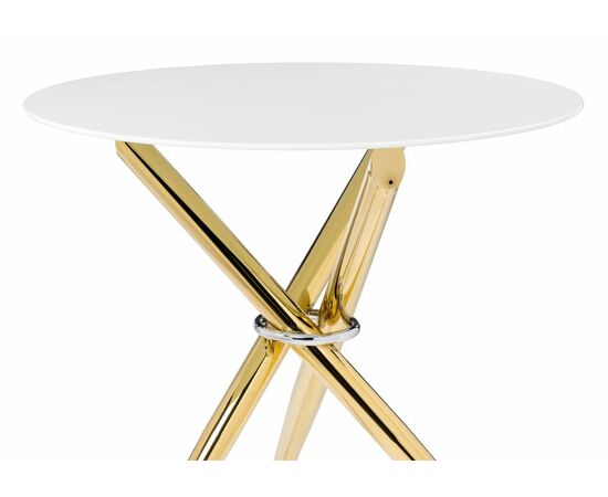 Стол стеклянный Rock 80х75 white / gold, изображение 3 | Интернет магазин мебели и декора LifeDekor