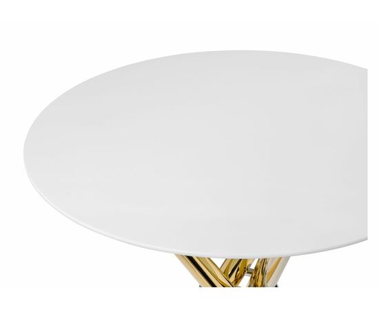 Стол стеклянный Rock 80х75 white / gold, изображение 4 | Интернет магазин мебели и декора LifeDekor