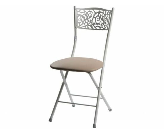 Стул складной Стефани ДП2-04, кожзам Линкольн беж, каркас белый матовый | Интернет магазин мебели и декора LifeDekor