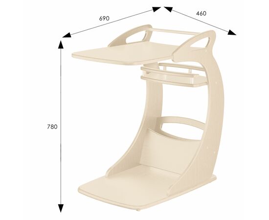 Стол подкатной Фаворит дуб шампань Л, изображение 2 | Интернет магазин мебели и декора LifeDekor