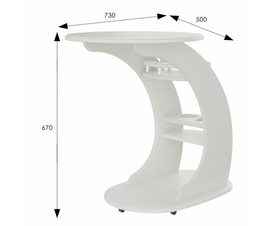 Стол придиванный Люкс молочный дуб Л, изображение 2 | Интернет магазин мебели и декора LifeDekor