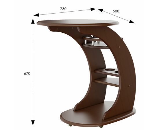 Стол придиванный Люкс орех Л, изображение 2 | Интернет магазин мебели и декора LifeDekor