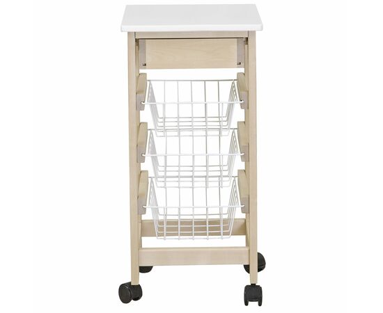 Тумба с ящиком и корзинами белый/лак, изображение 3 | Интернет магазин мебели и декора LifeDekor