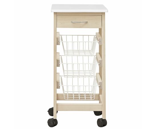 Тумба с ящиком и корзинами белый/лак, изображение 4 | Интернет магазин мебели и декора LifeDekor