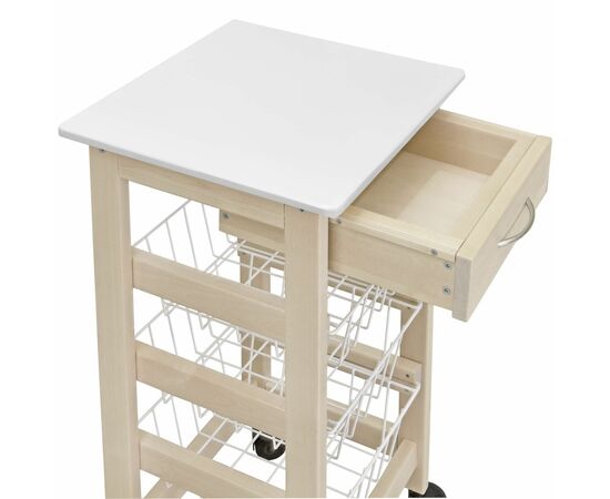 Тумба с ящиком и корзинами белый/лак, изображение 5 | Интернет магазин мебели и декора LifeDekor