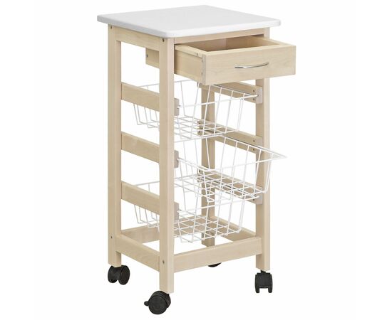 Тумба с ящиком и корзинами белый/лак, изображение 6 | Интернет магазин мебели и декора LifeDekor