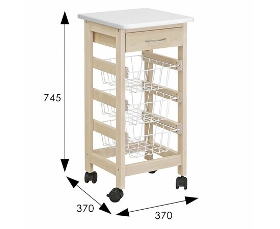 Тумба с ящиком и корзинами белый/лак, изображение 7 | Интернет магазин мебели и декора LifeDekor