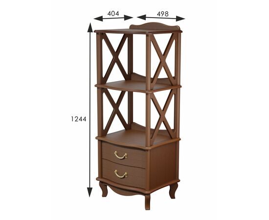 Этажерка Джульетта 2 уровня, орех Л, изображение 2 | Интернет магазин мебели и декора LifeDekor
