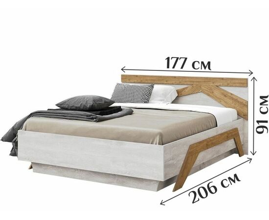 Спальня «Скандинавия», Бетон пайн светлый/ дуб наварра, изображение 5 | Интернет магазин мебели и декора LifeDekor