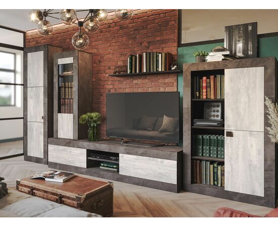 Гостиная «Лондон», Оникс/ Бетон пайн светлый, изображение 2 | Интернет магазин мебели и декора LifeDekor