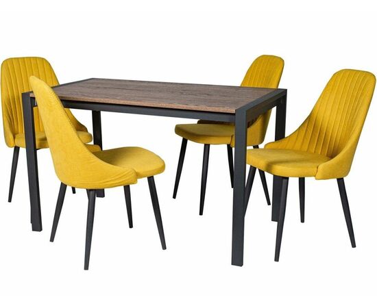 Обеденная группа (Стол Кастел и 4 стула Шато), ткань Канди Сани, изображение 2 | Интернет магазин мебели и декора LifeDekor