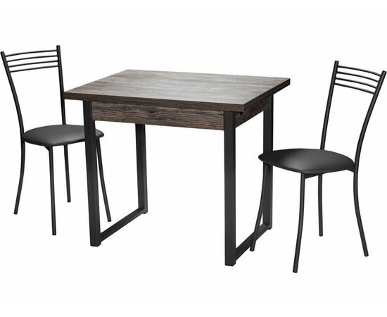 Стул «Хлоя» ДП2-28 кожзам. Темно-серый, каркас Графит, изображение 5 | Интернет магазин мебели и декора LifeDekor