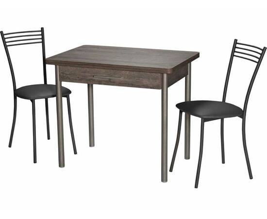 Стул «Хлоя» ДП2-28 кожзам. Темно-серый, каркас Графит, изображение 6 | Интернет магазин мебели и декора LifeDekor