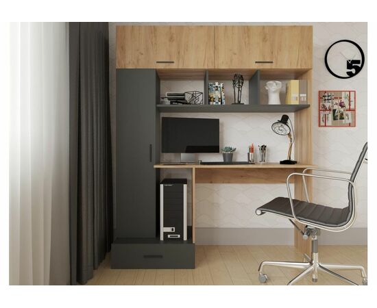 Стол Бишоп 1 дуб крафт золотой / антрацит, изображение 4 | Интернет магазин мебели и декора LifeDekor