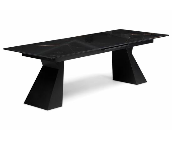 Стол стеклянный Денхольм 240(290)х100х75 обсидиан / черный | Интернет магазин мебели и декора LifeDekor