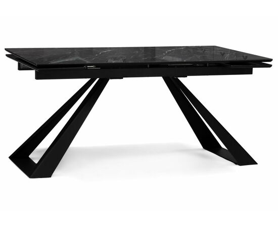 Стол стеклянный Маккарти 160(220)х90х75 дарк / черный | Интернет магазин мебели и декора LifeDekor