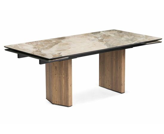 Стол стеклянный Монерон 200(260)х100х77 каталония / орех кантри | Интернет магазин мебели и декора LifeDekor