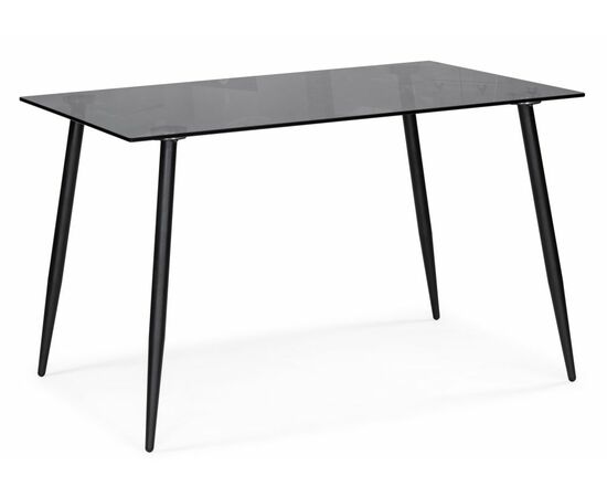 Стол стеклянный Smoke 120х80х75 clear gray / black | Интернет магазин мебели и декора LifeDekor