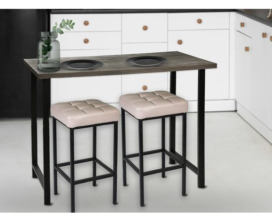 Обеденная группа (Консоль барная и 2 стула Камелот), кожзам беж, изображение 3 | Интернет магазин мебели и декора LifeDekor