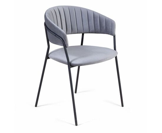 Стул Kelly с подлокотниками, бархат серый 27 | Интернет магазин мебели и декора LifeDekor