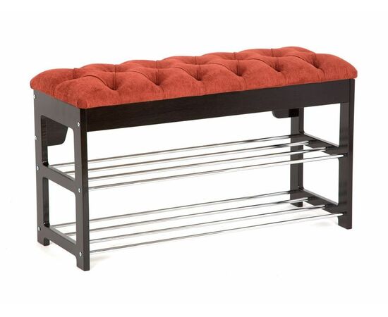 Банкетка "Грейс"  (Венге/ткань Бордовая , каретная стяжка) Вис | Интернет магазин мебели и декора LifeDekor