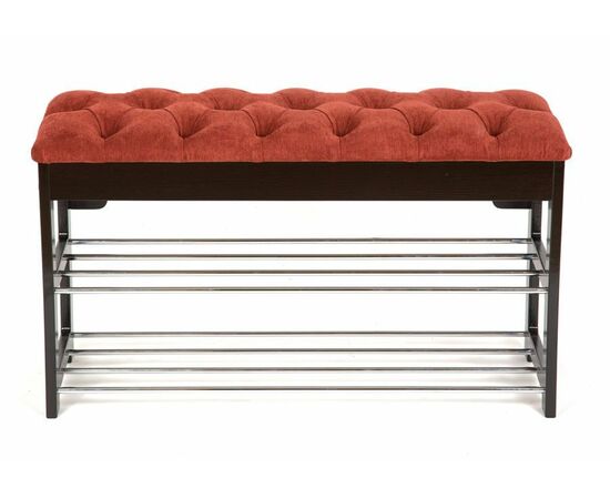 Банкетка "Грейс"  (Венге/ткань Бордовая , каретная стяжка) Вис, изображение 2 | Интернет магазин мебели и декора LifeDekor