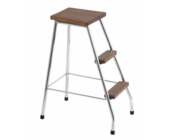 Стул-стремянка (хром/орех), изображение 2 | Интернет магазин мебели и декора LifeDekor
