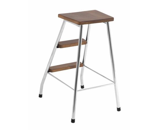 Стул-стремянка (хром/орех), изображение 3 | Интернет магазин мебели и декора LifeDekor