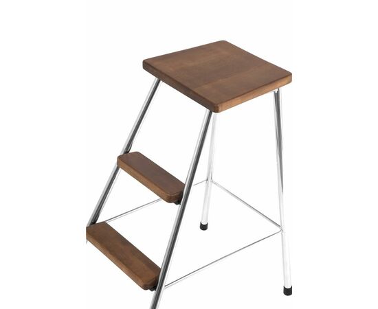 Стул-стремянка (хром/орех), изображение 4 | Интернет магазин мебели и декора LifeDekor