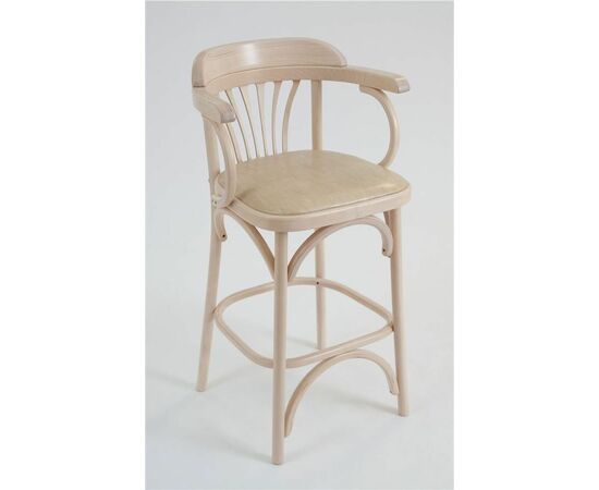 Стул барный 650 Венский мягкий (беленый дуб, экокожа бежевая) | Интернет магазин мебели и декора LifeDekor