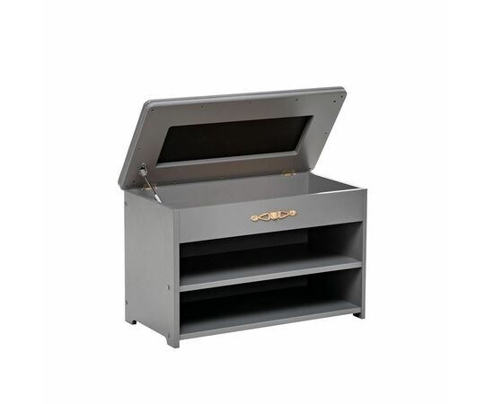 Обувница Патриция (Серый ясень / ткань V 19, каретная стяжка), изображение 3 | Интернет магазин мебели и декора LifeDekor