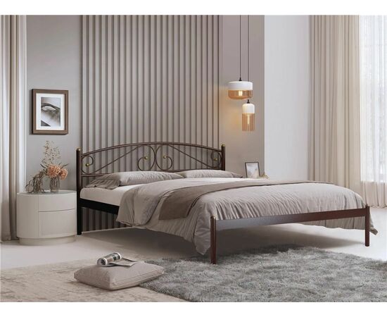 Кровать Флоренция (120х200/металлическое основание/ Коричневый бархат) | Интернет магазин мебели и декора LifeDekor
