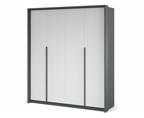 Шкаф «Мишель» 4-х дверный, Антрацит/Белый жемчуг, изображение 2 | Интернет магазин мебели и декора LifeDekor