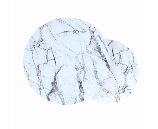 Набор кофейных столиков Tango белый мрамор с белыми ножками, изображение 2 | Интернет магазин мебели и декора LifeDekor