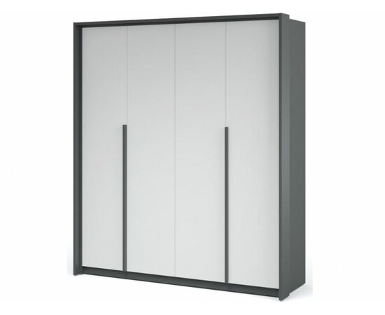 Шкаф «Мишель» 4-х дверный, Антрацит/Белый жемчуг | Интернет магазин мебели и декора LifeDekor