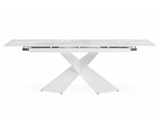 Стол стеклянный Хасселвуд 160(220)х90х77 белый мрамор / белый, изображение 3 | Интернет магазин мебели и декора LifeDekor