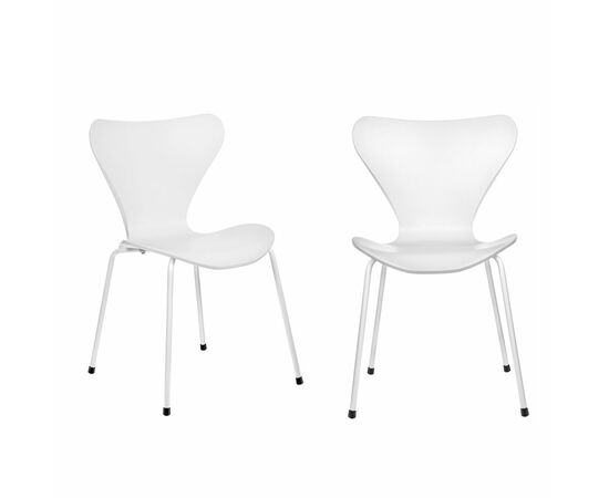 Комплект из 2-х стульев Seven Style белый с белыми ножками | Интернет магазин мебели и декора LifeDekor