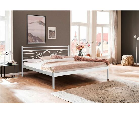 Кровать двуспальная Мираж 180х200 (металлическое основание/Белый) | Интернет магазин мебели и декора LifeDekor