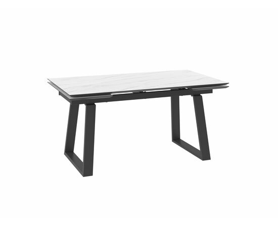 Стол Барон 160, Мрамор светлый,Compakt cer/Чёрный | Интернет магазин мебели и декора LifeDekor