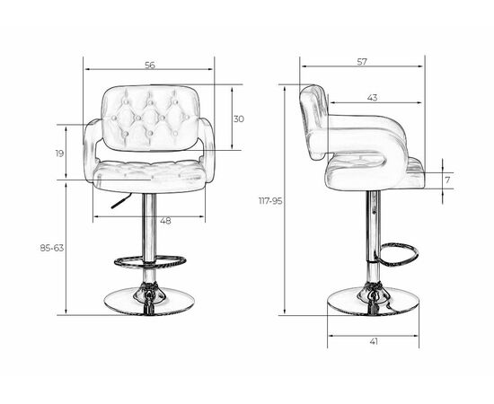 Стул барный DOBRIN TIESTO, красный, Вариант: красный, изображение 8 | Интернет магазин мебели и декора LifeDekor