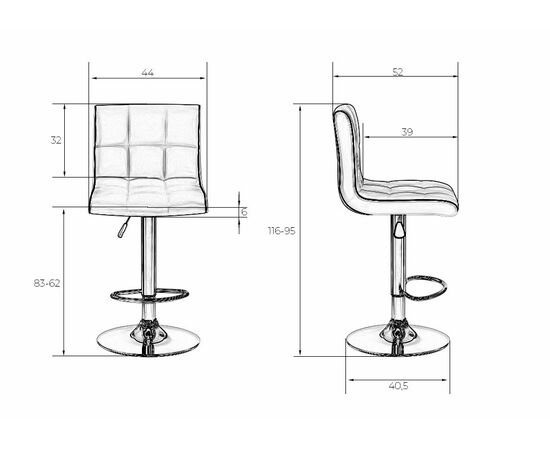 Стул барный DOBRIN CANDY, кремовый, Вариант: кремовый, изображение 9 | Интернет магазин мебели и декора LifeDekor