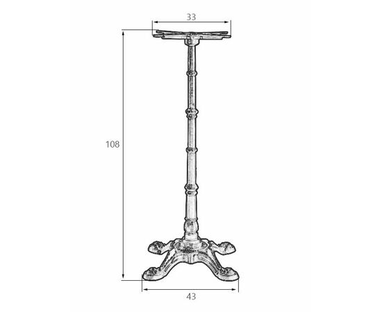 Подстолье барное DOBRIN LEONE HIGH, изображение 2 | Интернет магазин мебели и декора LifeDekor